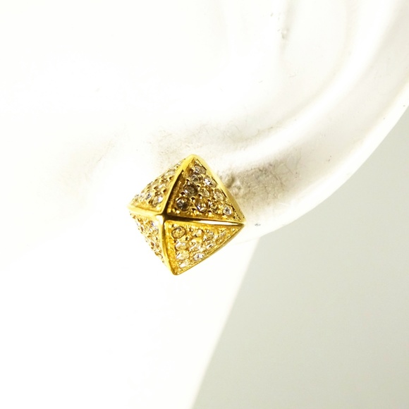 MICHAEL KORS Gold Plated Teal Blush Amazonite Pyramid Ear Jacket - Picture 8 of 8